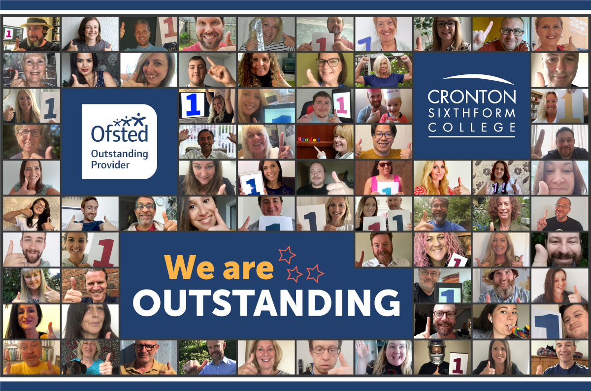 Cronton Sixth Form College is Ofsted Outstanding Provider