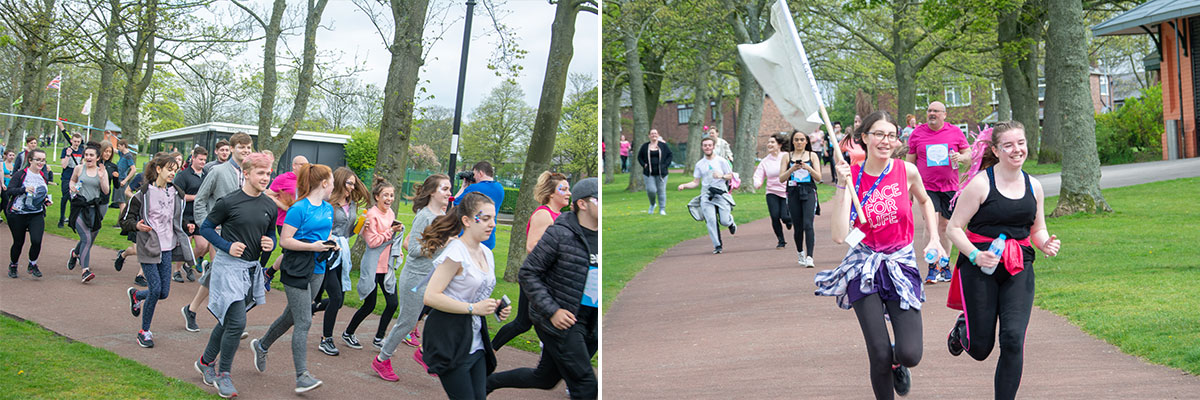 Riverside College Cronton Sixth Form College Widnes Victoria Park Race for Life