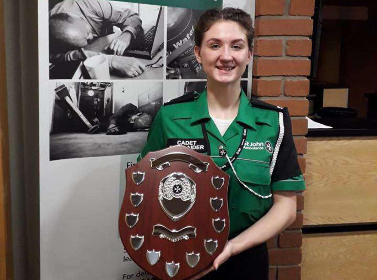 Georgia Chambers Cadet of the Year Cronton Sixth Form St John Ambulance