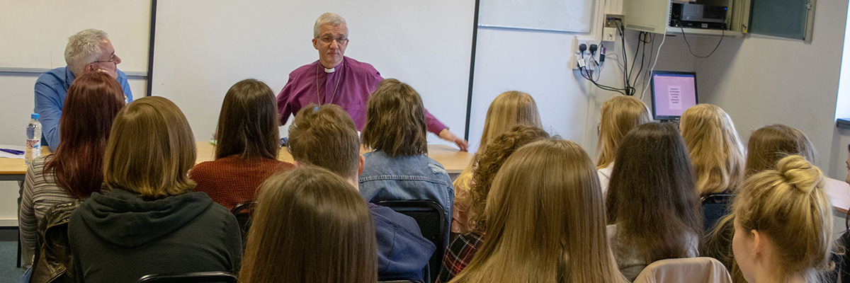 Jonathan Gibbs Bishop of Huddersfield Meets Philosophy and Religion Students at Cronton Sixth Form